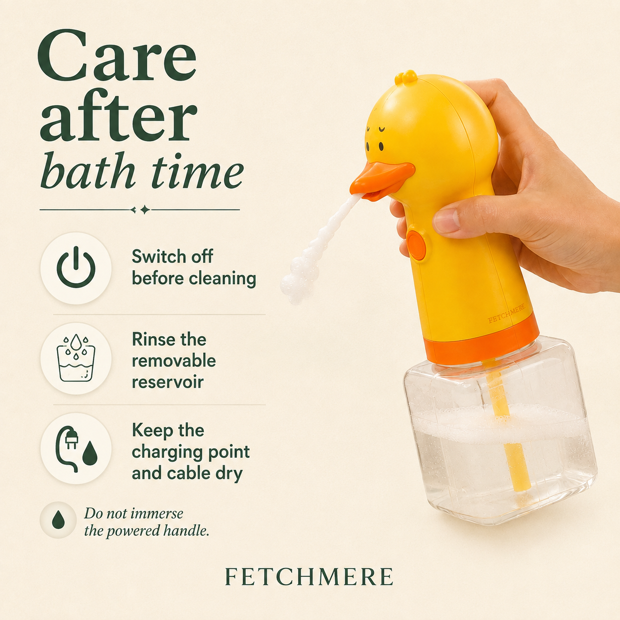 Fetchmere dog shampoo foam sprayer electrical care guide