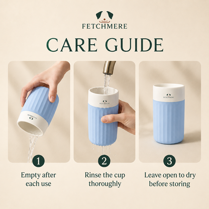 Fetchmere dog paw cleaner cup care guide