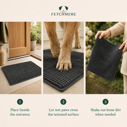 How to use the Fetchmere dog paw drying mat